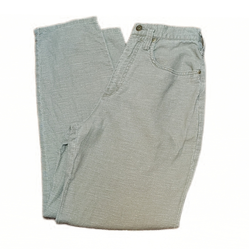 Vintage 90s Express Womens Olive Green Jeans High Waisted Tapered Leg Baggy - Picture 4 of 11